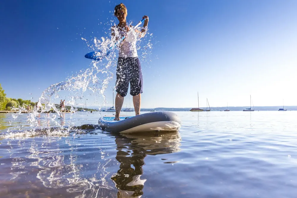 Woman paddleboarding